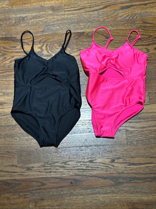 Other - Kids One-Piece Swimsuit - Black and Hot Pink
